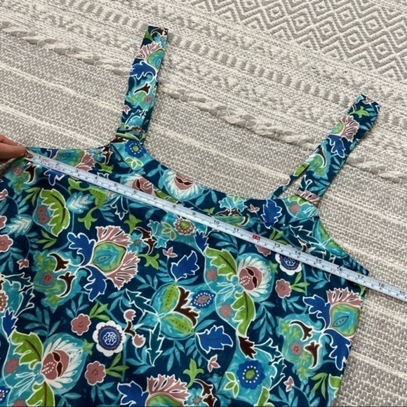 Cabernet Y2K Vintage Silky Satin Slip Dress Turquoise Retro Floral Print Chemise - Picture 9 of 12